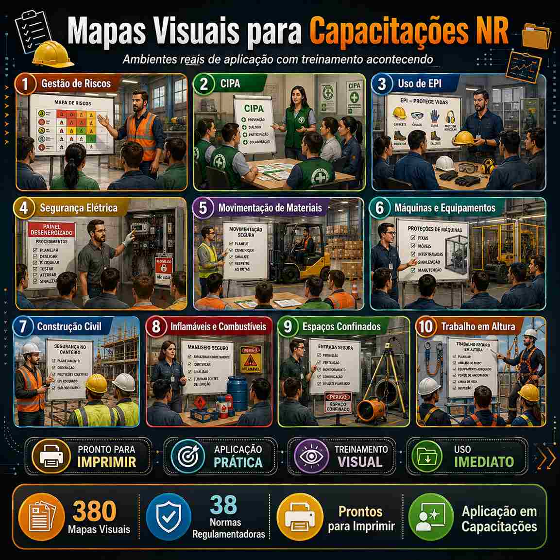Mapas Visuais para Capacitações NR